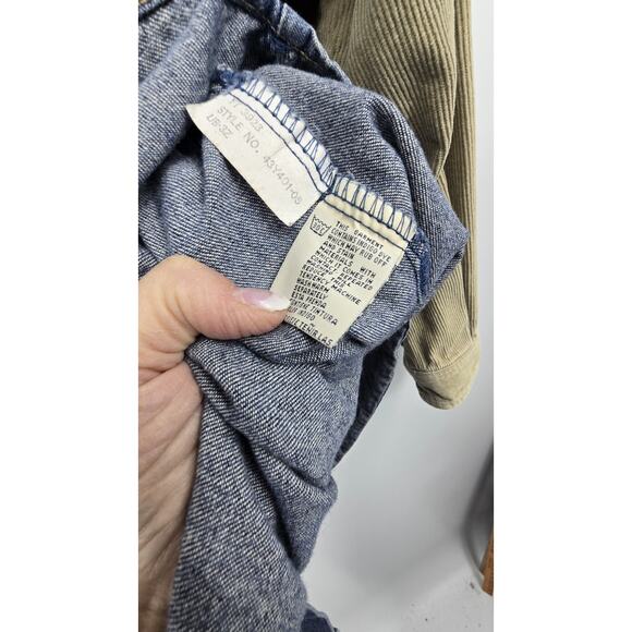 Vintage 90s Union Bay Denim & Corduroy Shirt Men's LG Blue Tan Grunge Western - Picture 6 of 12